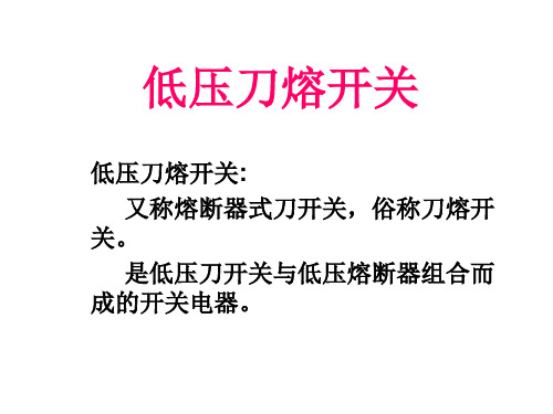 低压刀熔开关概要