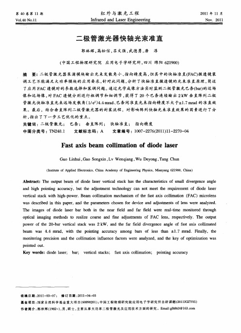 二极管激光器快轴光束准直