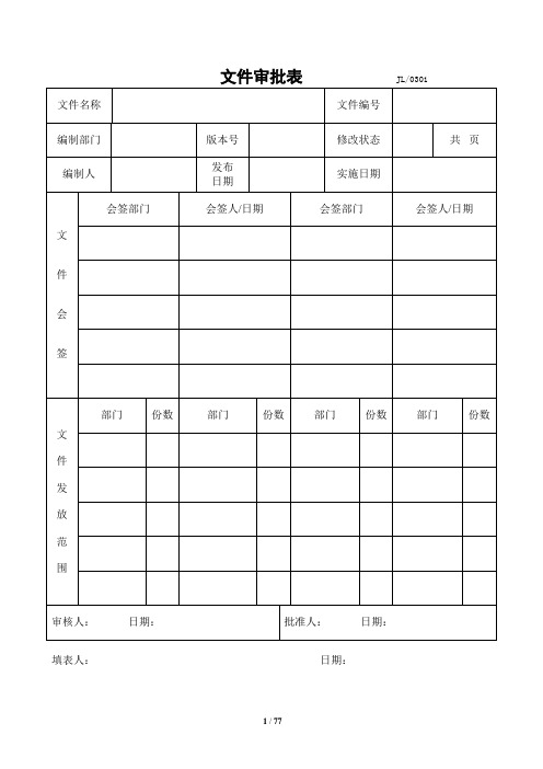 实验室认证表格大全