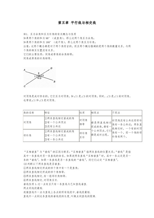 七年级数学下册知识点总结(最新最全)