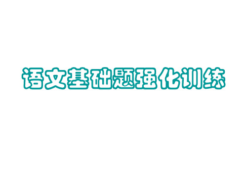 高考复习语文基础题强化训练PPT[优秀课件资料]