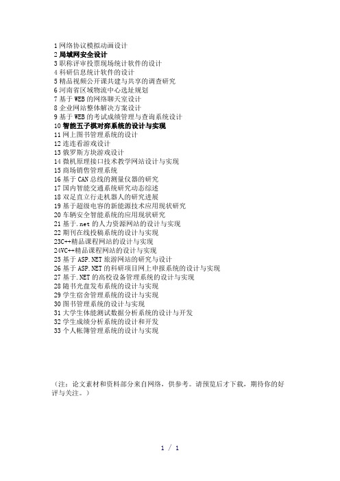 《毕业设计题目》参考模板