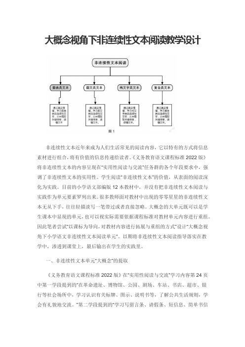 大概念视角下非连续性文本阅读教学设计