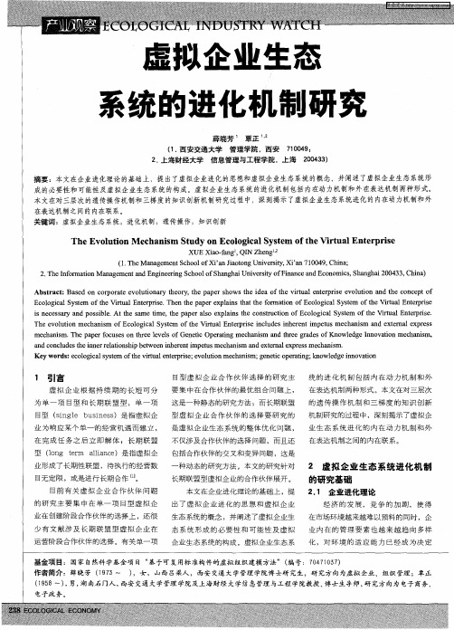 虚拟企业生态系统的进化机制研究