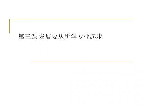 三、发展要从所学专业起步 PPT课件