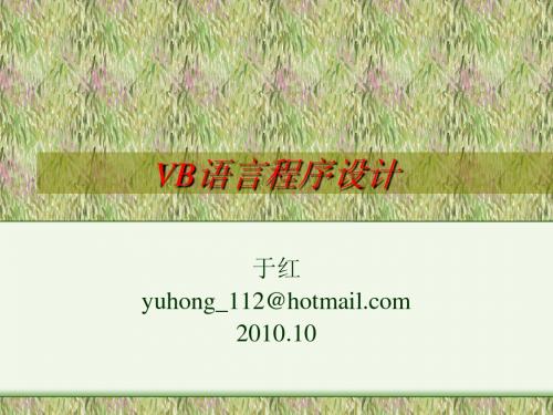 VB语言程序设计2010(第一章)