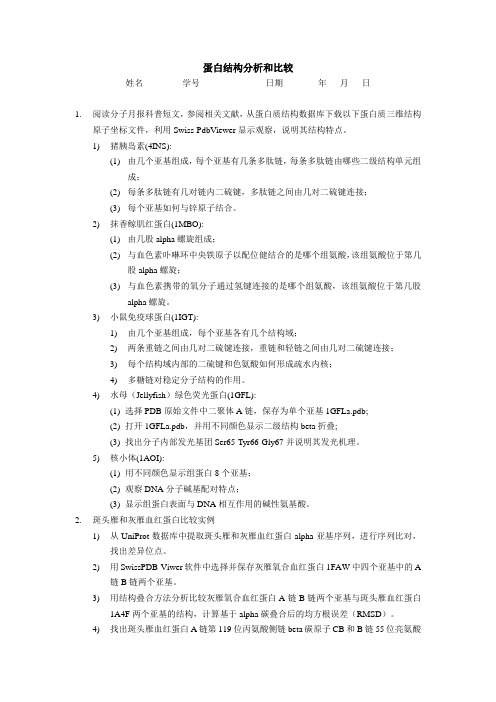 蛋白结构分析和比较