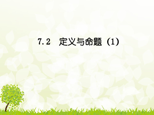 北师大版八年级数学上册7.2定义与命题(1)(共20张PPT)
