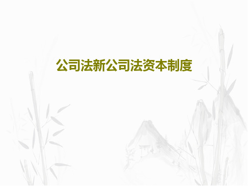 公司法新公司法资本制度PPT104页