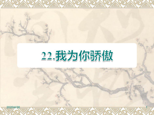 部编人教版版二年级下册语文精品课件：第22课 我为你骄傲课后作业(B组)