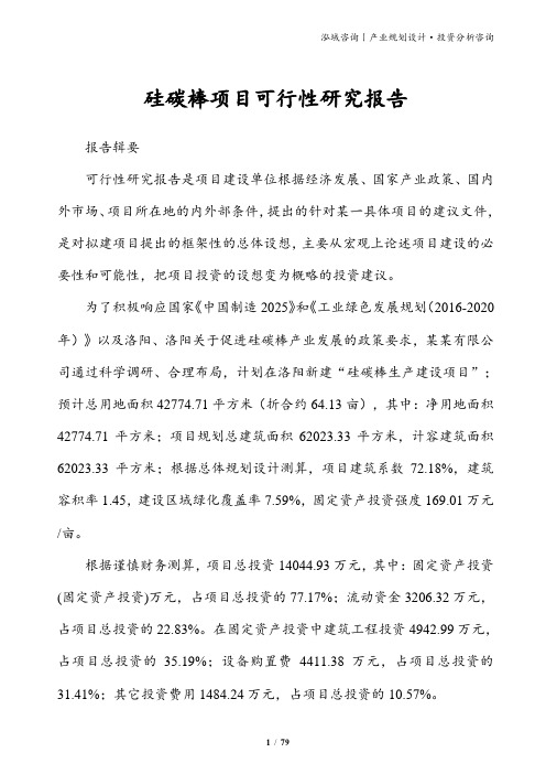 硅碳棒项目可行性研究报告