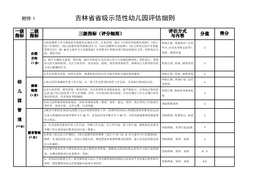 吉林级示范性幼儿园细则