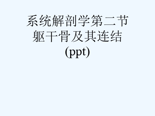 系统解剖学第二节躯干骨及其连结(ppt)