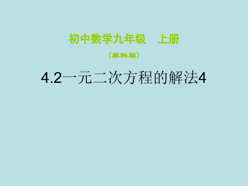 数学：4.2《一元二次方程的解法》(4)课件(苏科版九上)
