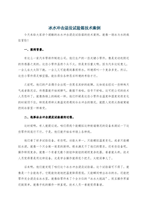 冰水冲击浸没试验箱技术案例