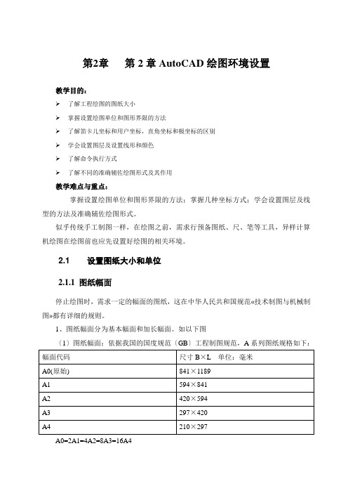 第2章AutoCAD绘图环境设置