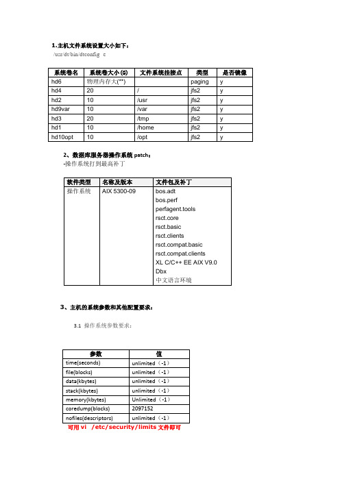 aix主机参数配置方法要点