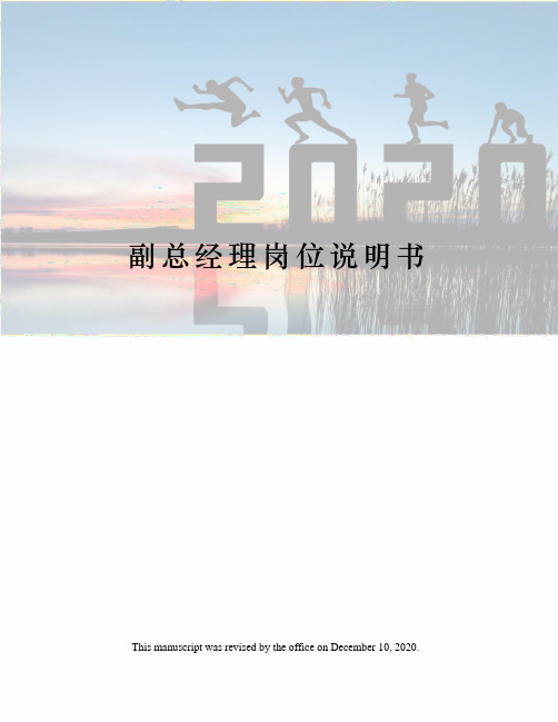 副总经理岗位说明书