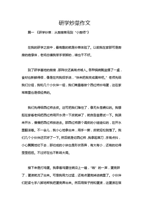 研学炒菜作文