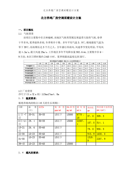 北方养殖厂房空调采暖设计方案