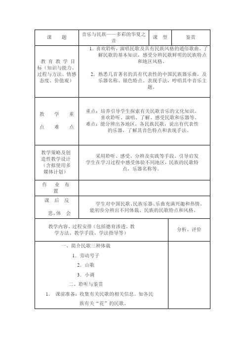 多彩的华夏之音 民歌篇