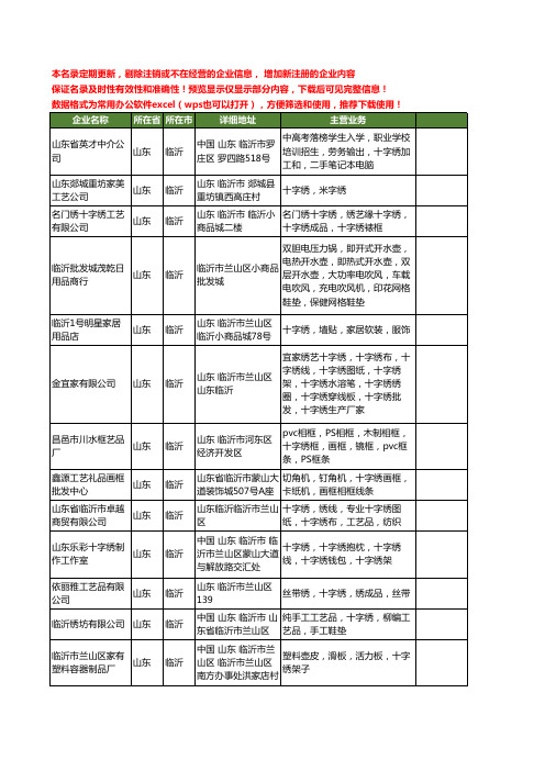 新版山东省临沂十字绣工商企业公司商家名录名单联系方式大全111家