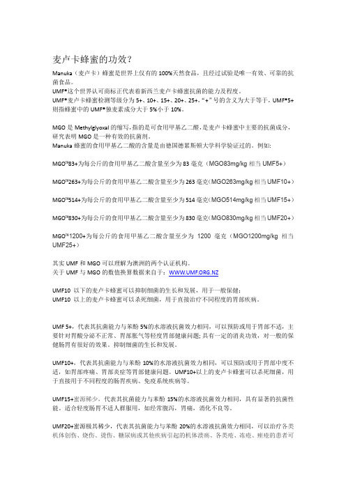 麦卢卡蜂蜜功效