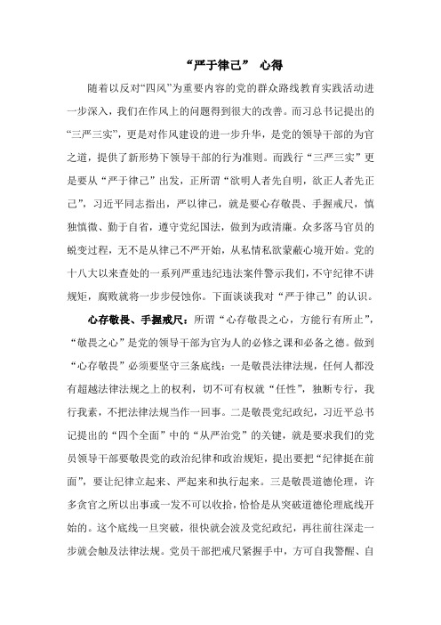 严于律己心得体会