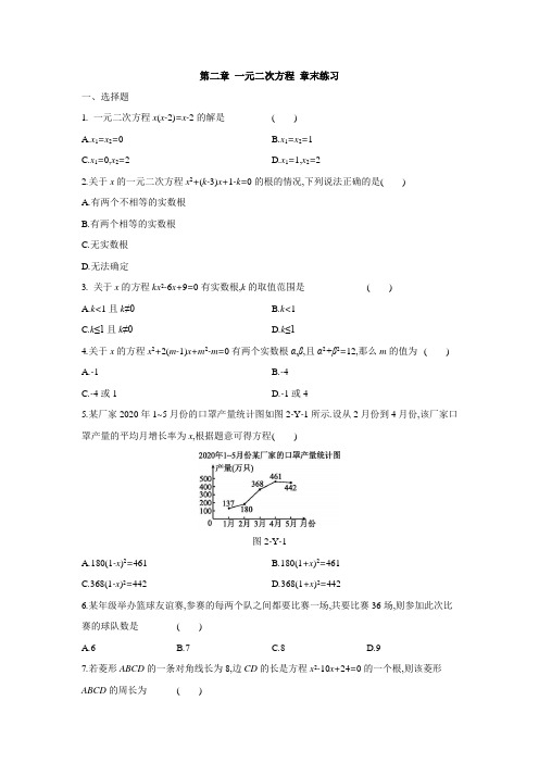 北师大版数学九年级上册：第二章 一元二次方程 章末练习(含答案)