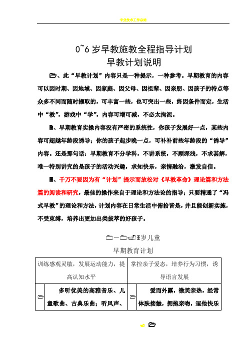 0-6岁早教计划表