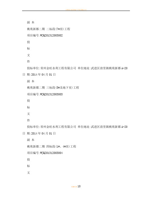 投标书封面