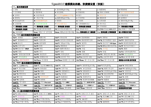 快版Ugnx4.0快捷键设置