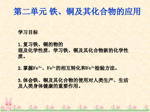 苏教版高中化学必修一3.2.2 铁铜及化合物的应用 课件(共23张PPT)