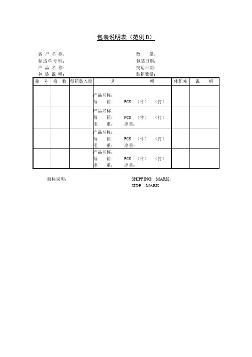 包装说明书
