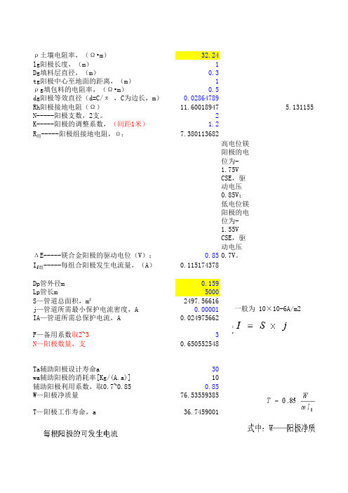 天然气管线牺牲阳极保护阴极阳极包计算