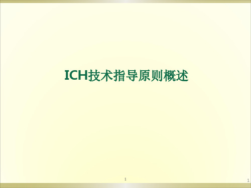 ICH指导原则PPT医学课件