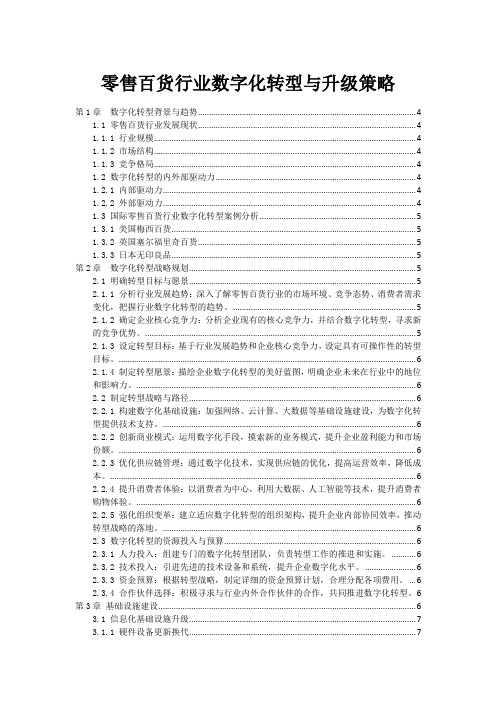 零售百货行业数字化转型与升级策略