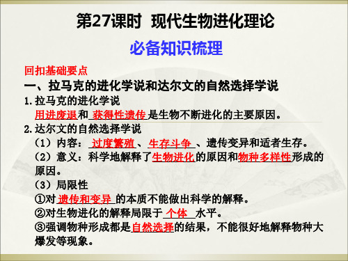2015年生物一轮复习第27课时现代生物进化理论