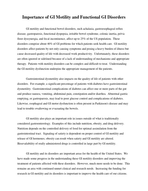 Importance of GI Motility Disorders (2)