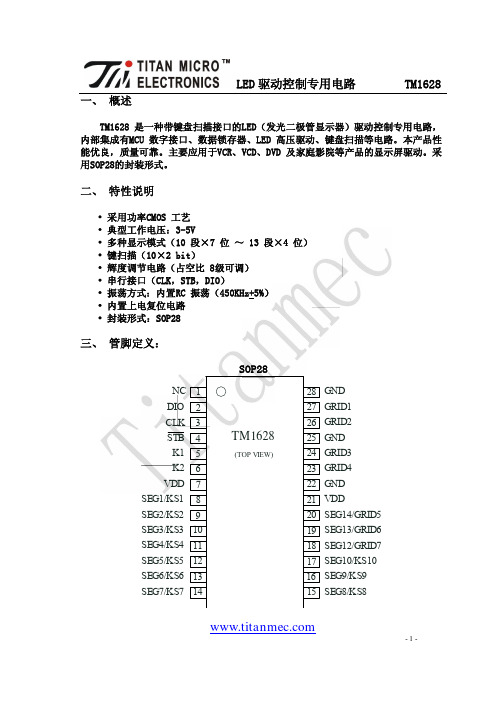TM1628规格书