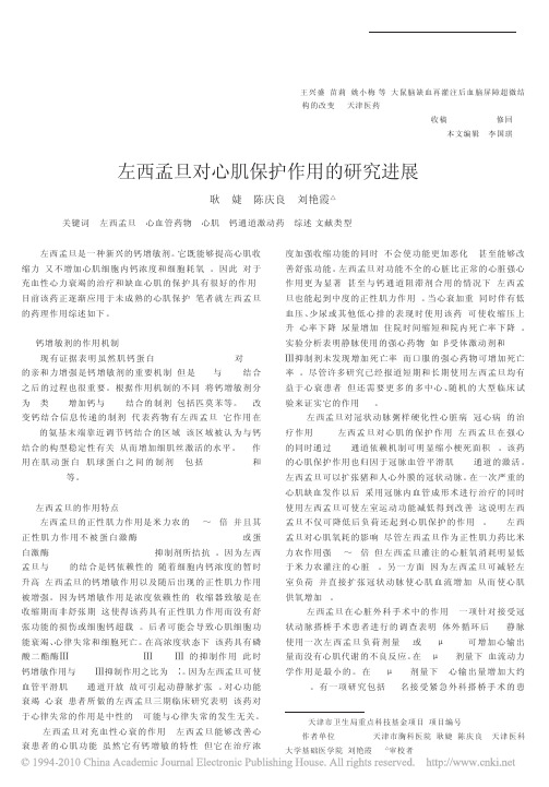 左西孟旦对心肌保护作用的研究进展_耿婕