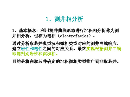 测井分析沉积相