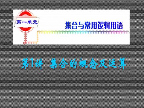 2013届高考理科数学总复习(第1轮)广东专版课件第1讲集合的概念及运算