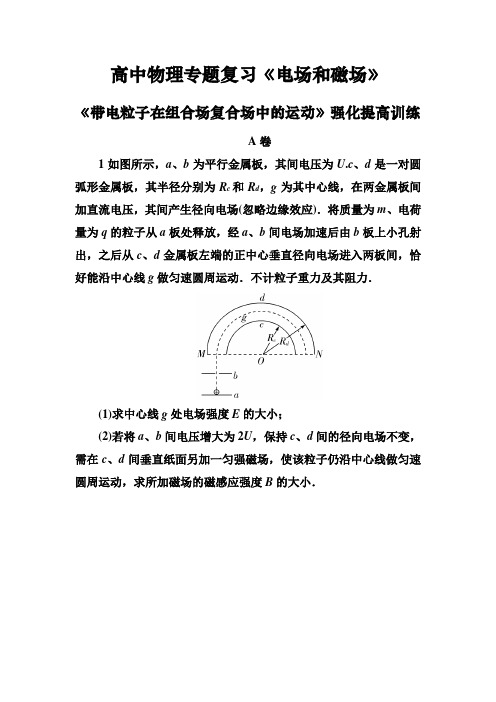 高三物理专题复习《带电粒子在电场磁场中的运动》强化提高训练AB卷(新含答案)