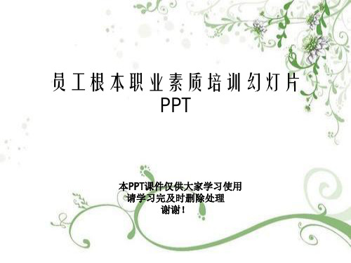 员工基本职业素质培训幻灯片PPT