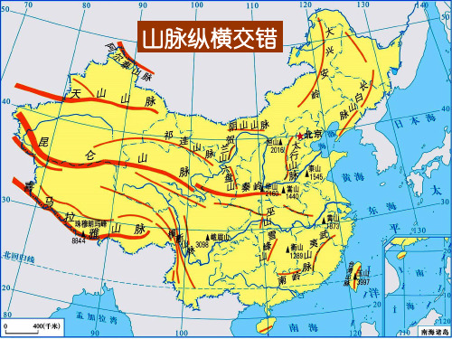 中国山脉走势以及山图 ppt课件