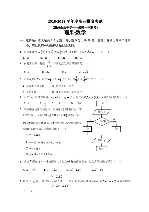 推荐-2018学年度高三摸底考试 精品