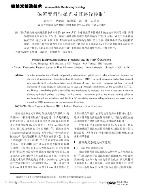 磁流变斜轴抛光及其路径控制