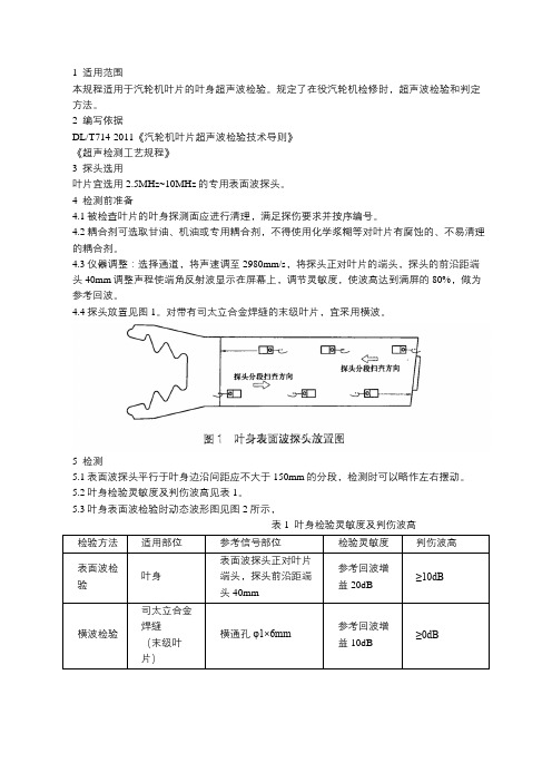 汽轮机叶片超声波检测专用工艺