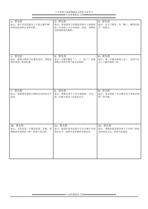 五子棋进阶三手胜题目